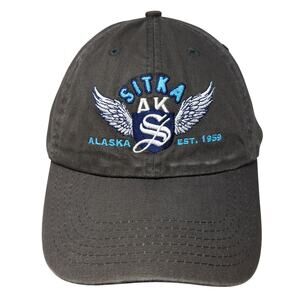Sitka AK Alaska Slideback Baseball Hat Gray One Size Embroidered Polar